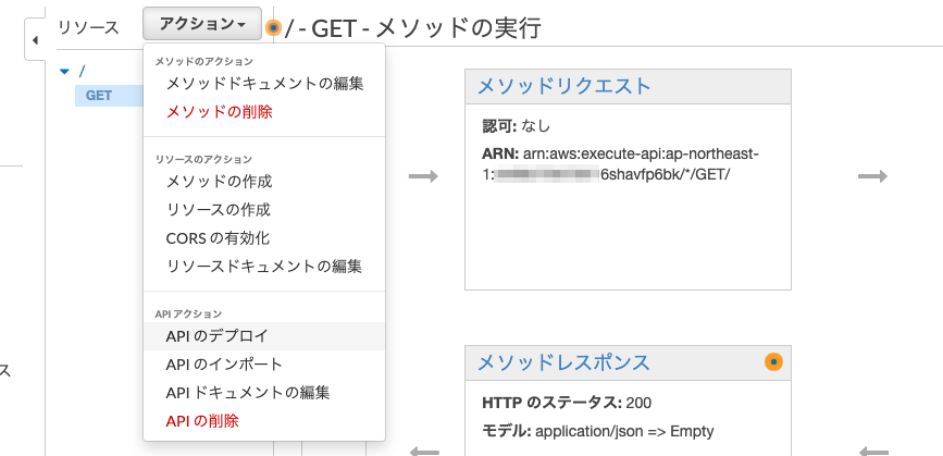 APIのデプロイ
