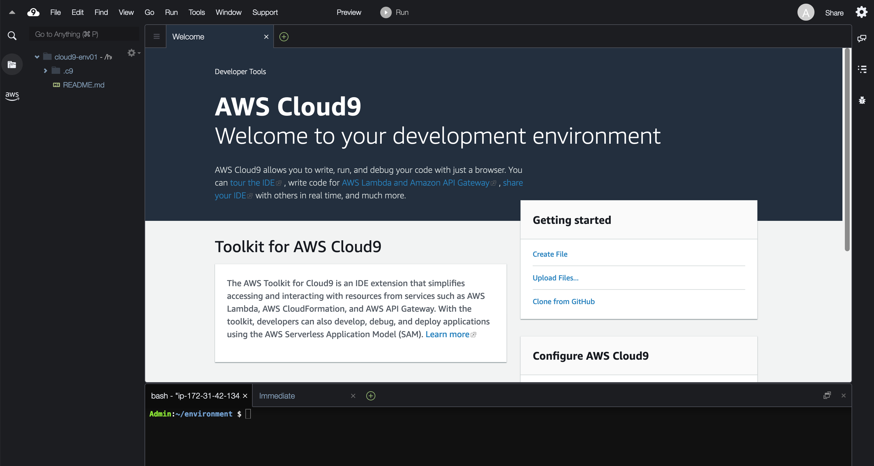 cloud9 env home 00
