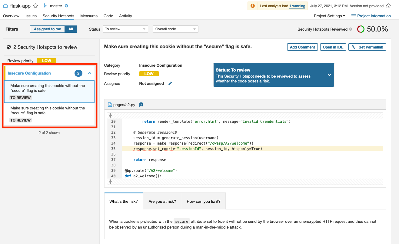 sonarqube-insecure-config